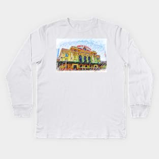 Denver Union Station Sketched Kids Long Sleeve T-Shirt